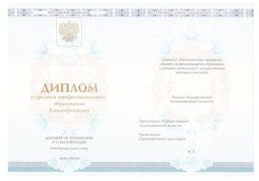 Диплом колледжа 2014 - 2019 в Рязани